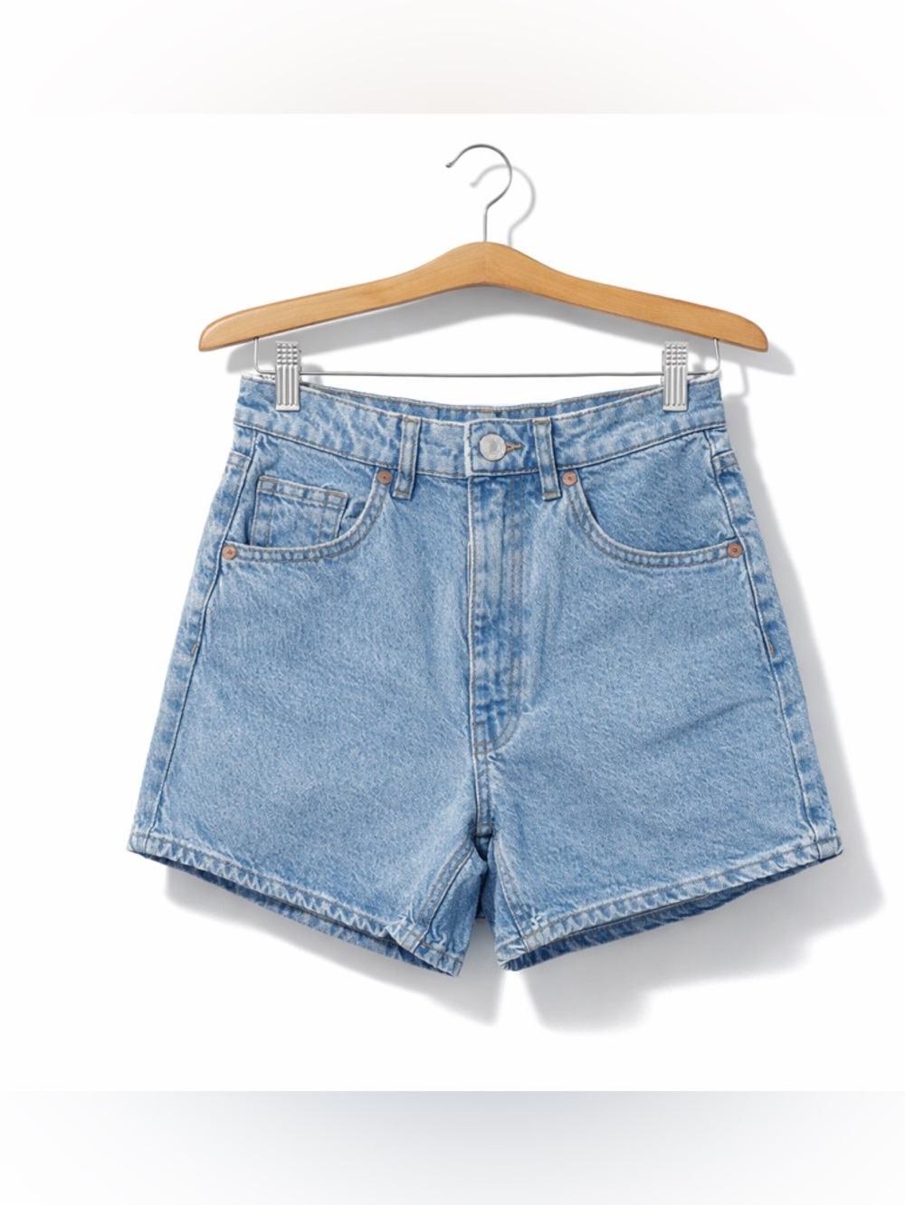 ZARA high waist denim shorts cotton mom fit vintage blue summer